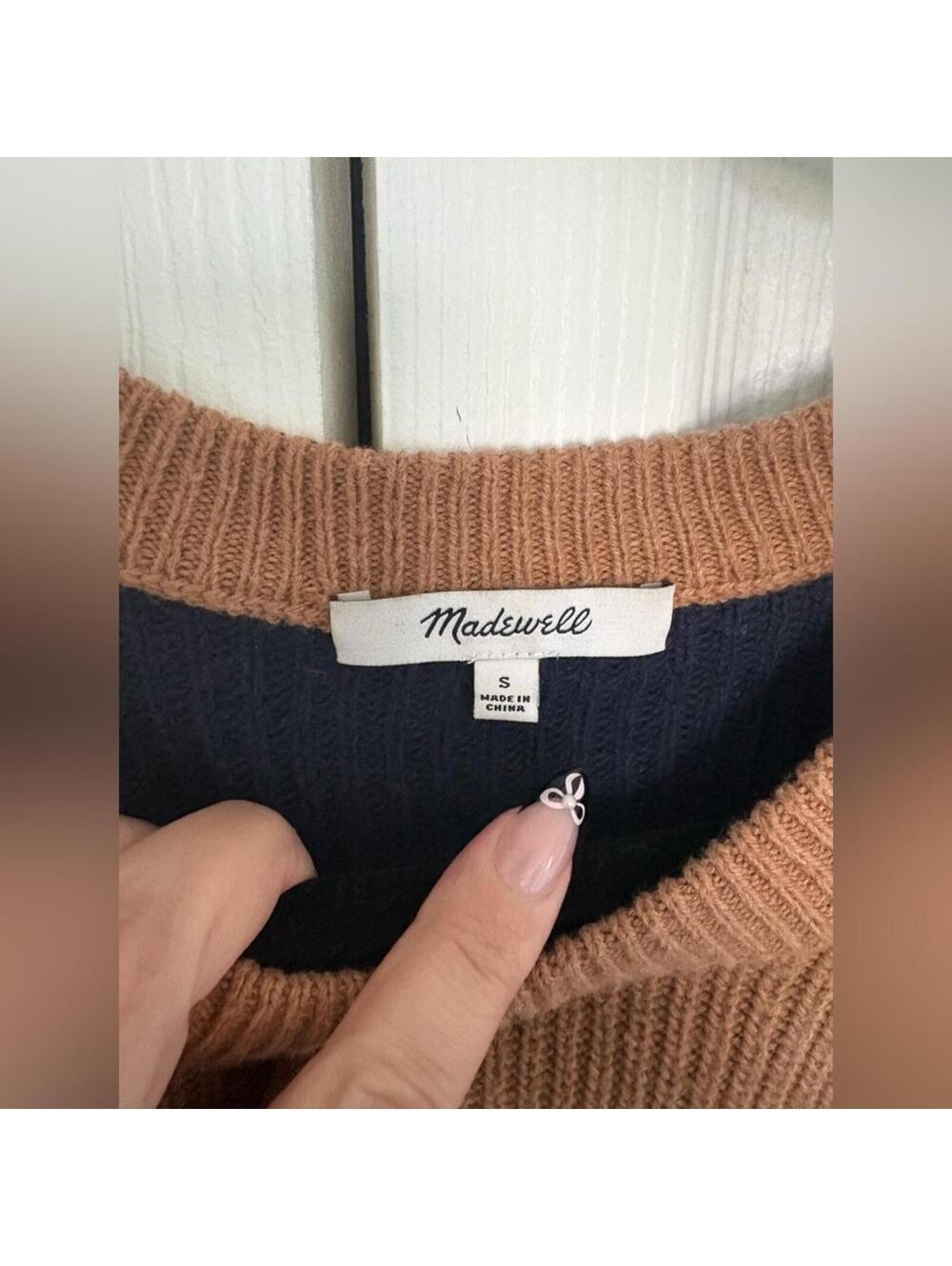 Madewell Camel and Navy Knit Sweater - Picture 3 of 3